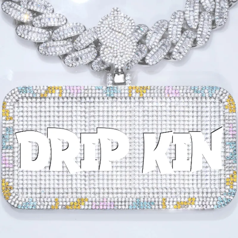 CUSTOM LETTER NECKLACE 3D COLORFUL SQUARE sold by The GUU Shop