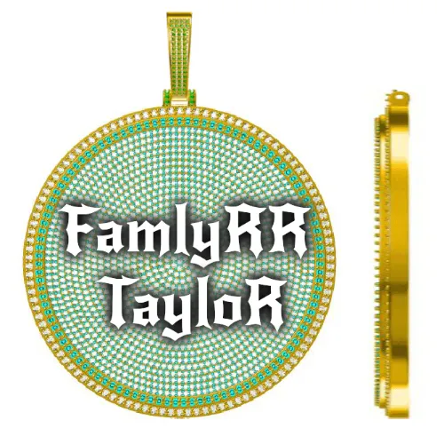 CUSTOM LETTER NECKLACE 3D BIG DISC sold by The GUU Shop