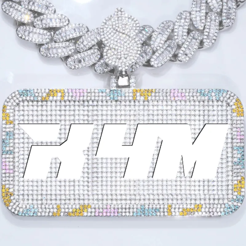 CUSTOM LETTER NECKLACE 3D COLORFUL SQUARE sold by The GUU Shop