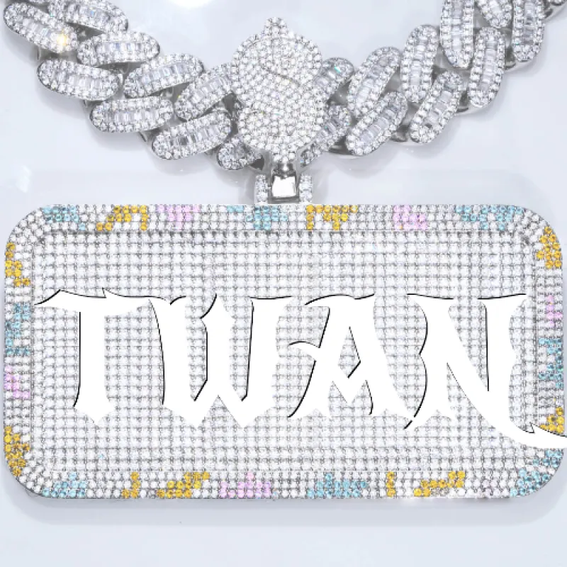 CUSTOM LETTER NECKLACE 3D COLORFUL SQUARE sold by The GUU Shop