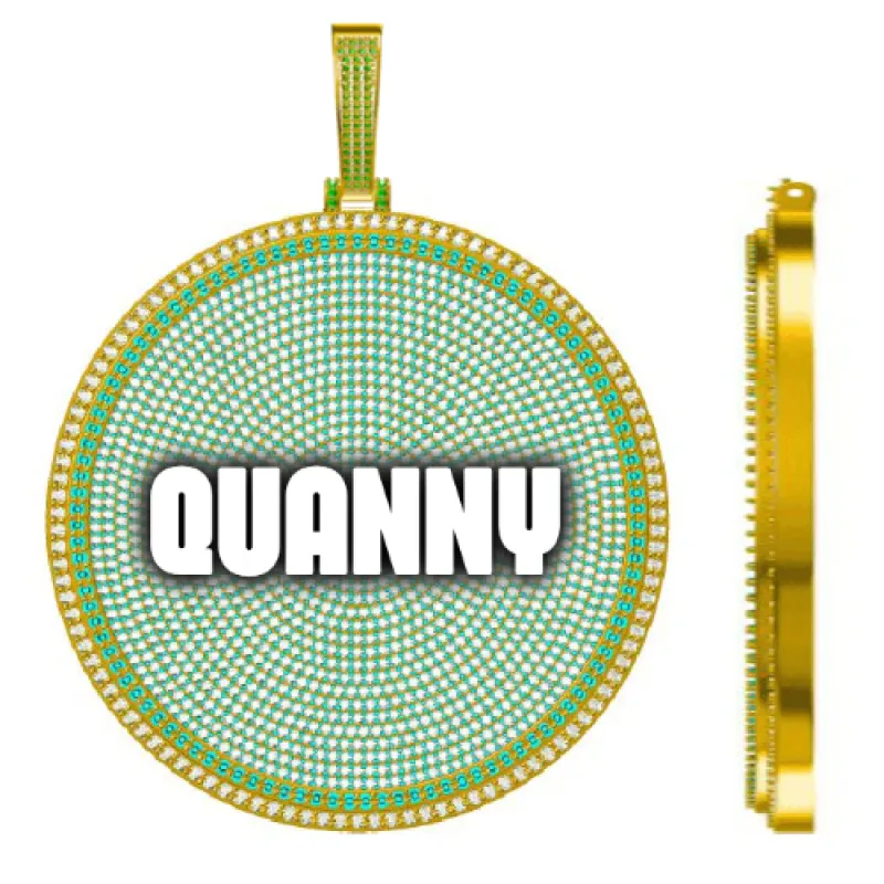 CUSTOM LETTER NECKLACE 3D BIG DISC sold by The GUU Shop