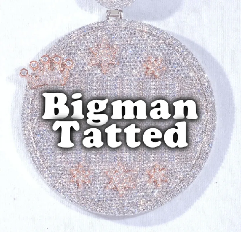 CUSTOM LETTER NECKLACE 3D BIG CROWN DISC sold by The GUU Shop