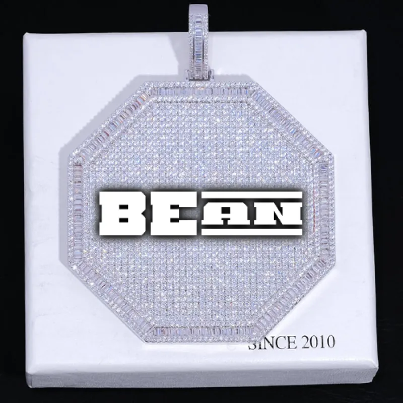 CUSTOM LETTER NECKLACE 3D BIG OCTAGON sold by The GUU Shop