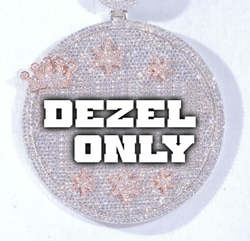 CUSTOM LETTER NECKLACE 3D BIG CROWN DISC sold by The GUU Shop