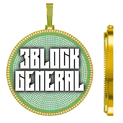 CUSTOM LETTER NECKLACE 3D BIG DISC sold by The GUU Shop