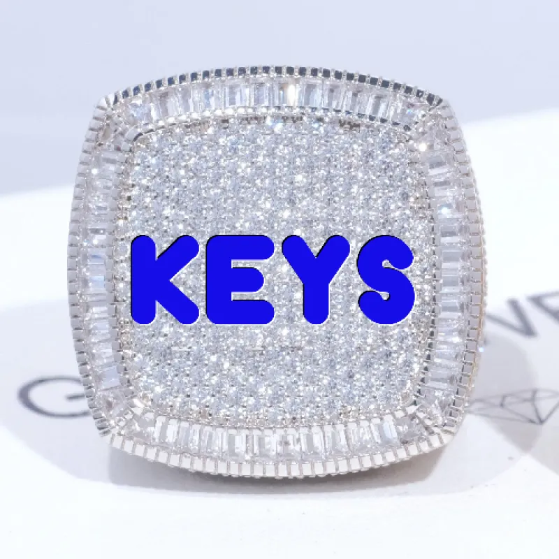CUSTOM LETTER 3D ICED RING sold by The GUU Shop
