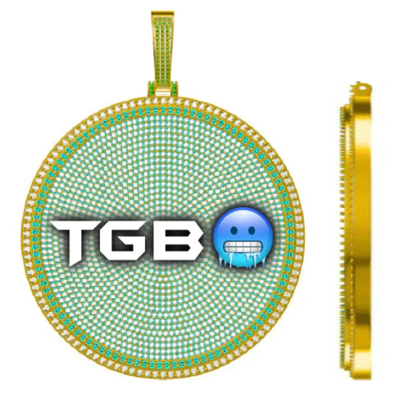 CUSTOM LETTER NECKLACE 3D BIG DISC sold by The GUU Shop