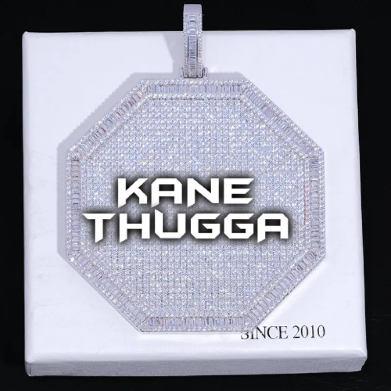 CUSTOM LETTER NECKLACE 3D BIG OCTAGON sold by The GUU Shop