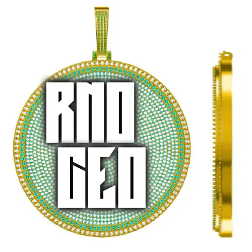 CUSTOM LETTER NECKLACE 3D BIG DISC sold by The GUU Shop