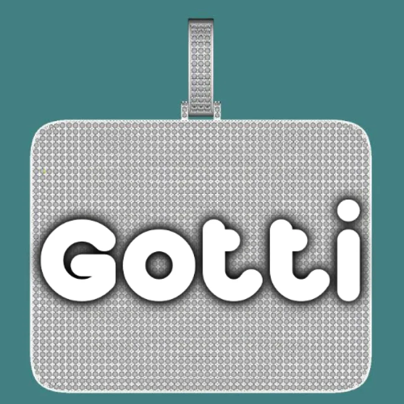 CUSTOM LETTER NECKLACE 3D BIG SQUARE sold by The GUU Shop