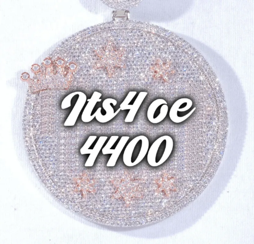 CUSTOM LETTER NECKLACE 3D BIG CROWN DISC sold by The GUU Shop