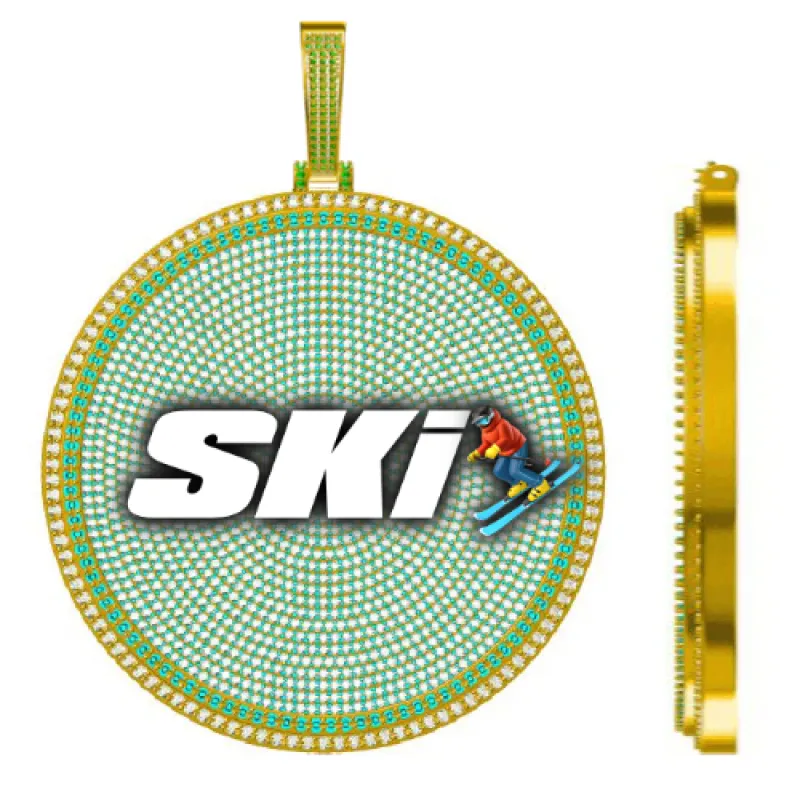 CUSTOM LETTER NECKLACE 3D BIG DISC sold by The GUU Shop