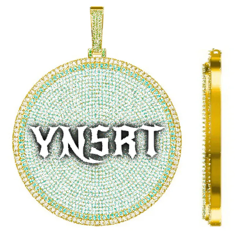 CUSTOM LETTER NECKLACE 3D BIG DISC sold by The GUU Shop