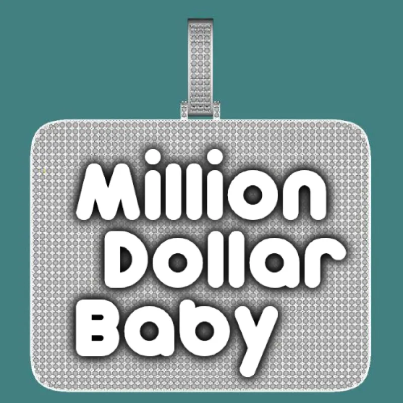 CUSTOM LETTER NECKLACE 3D BIG SQUARE sold by The GUU Shop