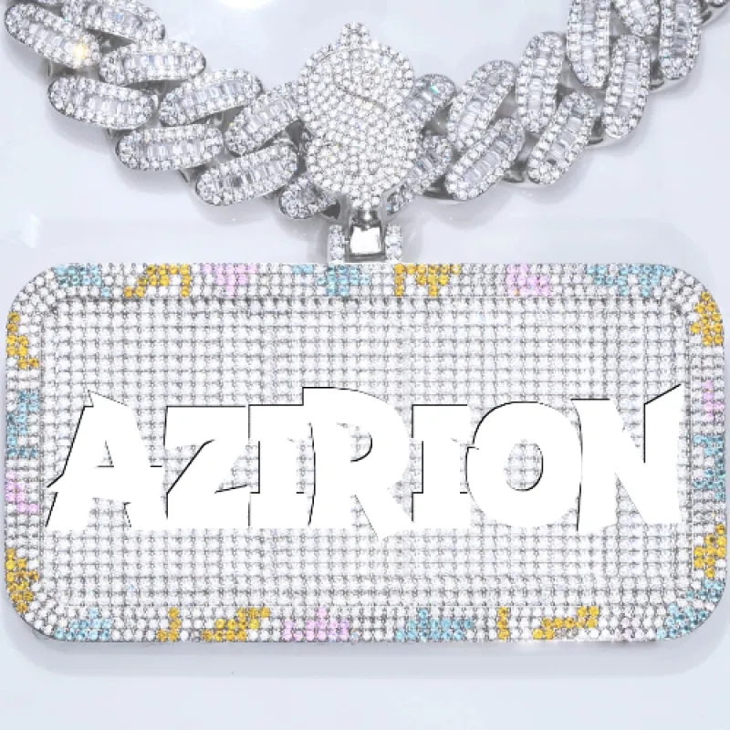 CUSTOM LETTER NECKLACE 3D COLORFUL SQUARE sold by The GUU Shop