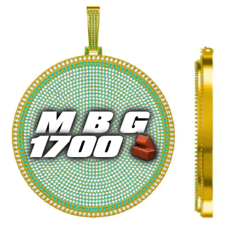 CUSTOM LETTER NECKLACE 3D BIG DISC sold by The GUU Shop