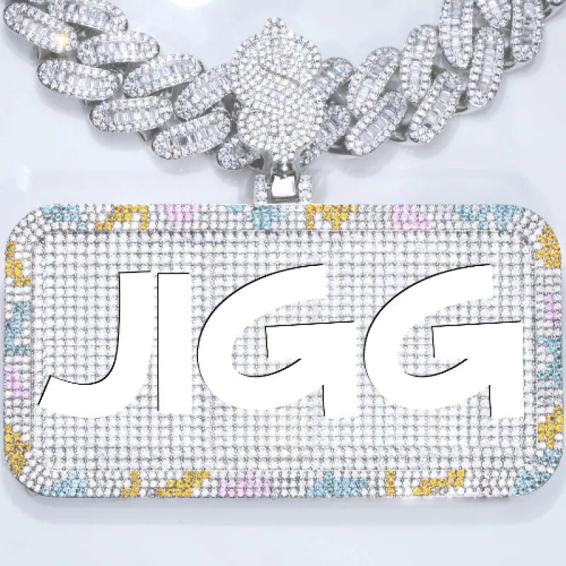 CUSTOM LETTER NECKLACE 3D COLORFUL SQUARE sold by The GUU Shop