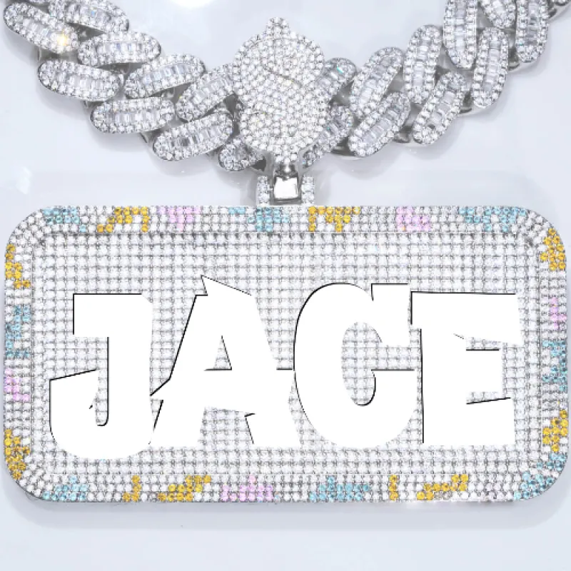 CUSTOM LETTER NECKLACE 3D COLORFUL SQUARE sold by The GUU Shop