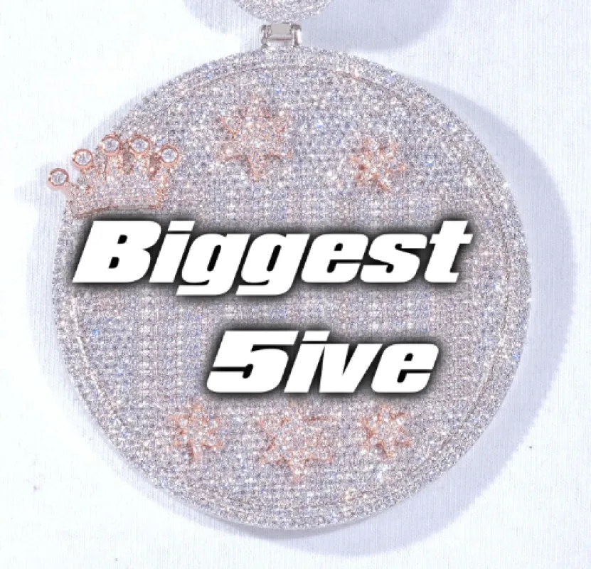 CUSTOM LETTER NECKLACE 3D BIG CROWN DISC sold by The GUU Shop