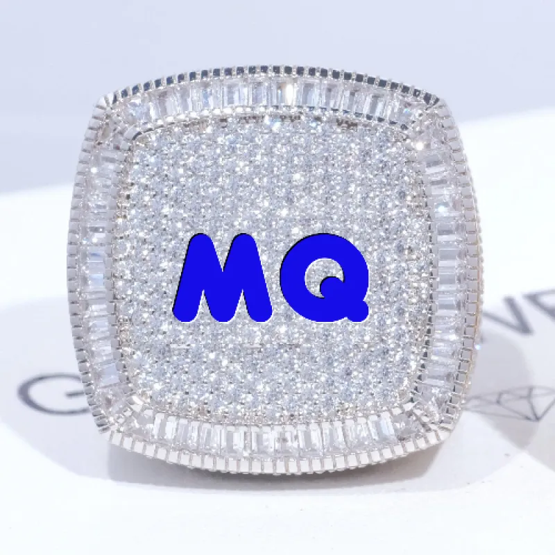 CUSTOM LETTER 3D ICED RING sold by The GUU Shop