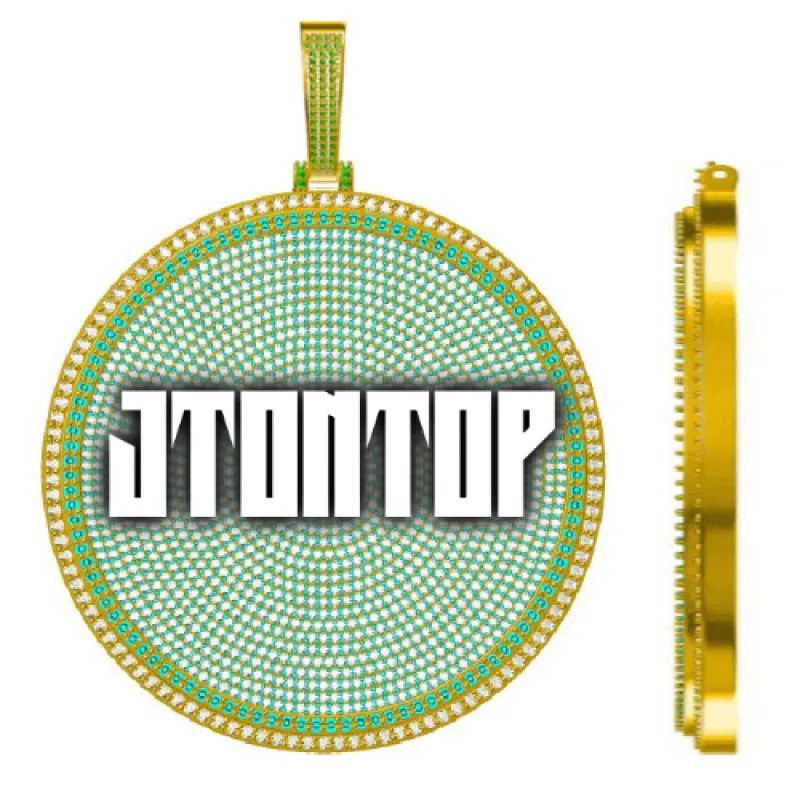 CUSTOM LETTER NECKLACE 3D BIG DISC sold by The GUU Shop