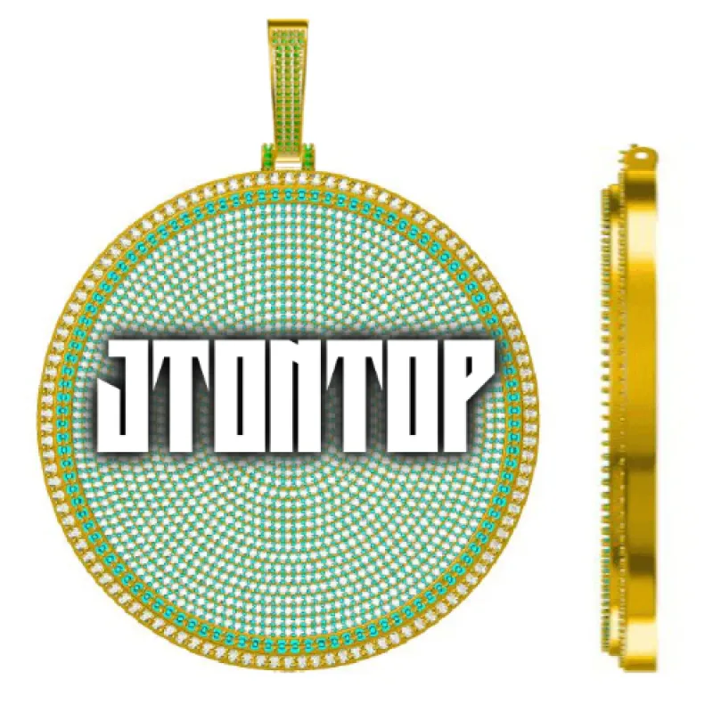 CUSTOM LETTER NECKLACE 3D BIG DISC sold by The GUU Shop