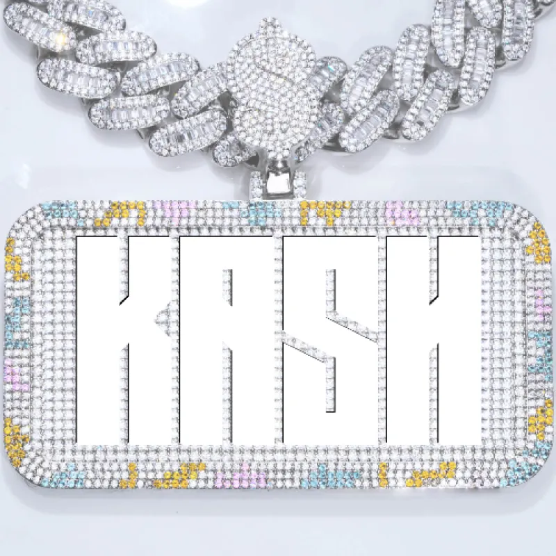 CUSTOM LETTER NECKLACE 3D COLORFUL SQUARE sold by The GUU Shop