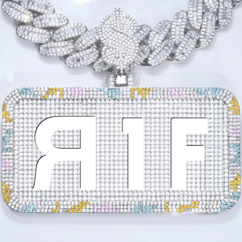 CUSTOM LETTER NECKLACE 3D COLORFUL SQUARE sold by The GUU Shop