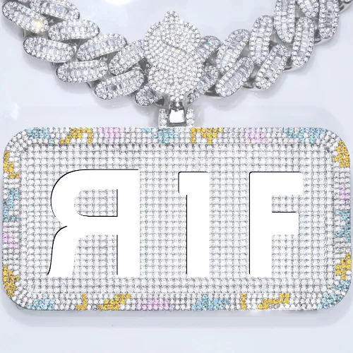 CUSTOM LETTER NECKLACE 3D COLORFUL SQUARE sold by The GUU Shop