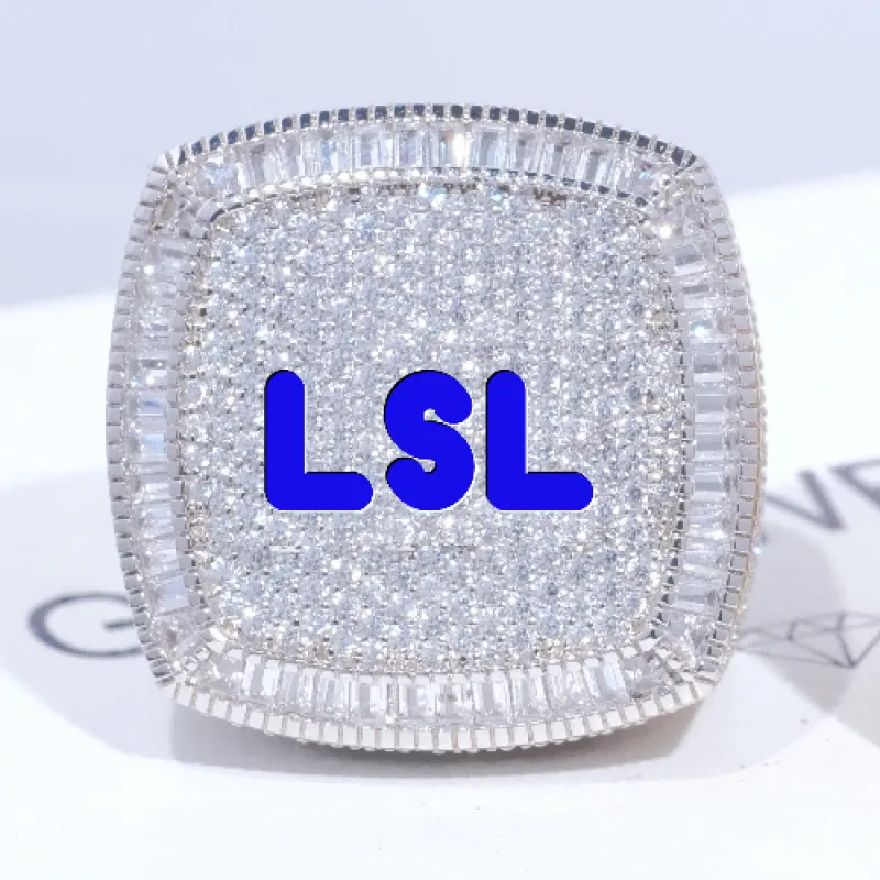 CUSTOM LETTER 3D ICED RING sold by The GUU Shop