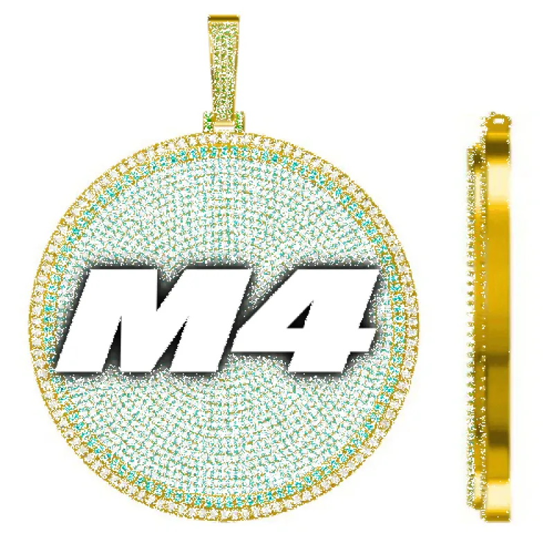 CUSTOM LETTER NECKLACE 3D BIG DISC sold by The GUU Shop