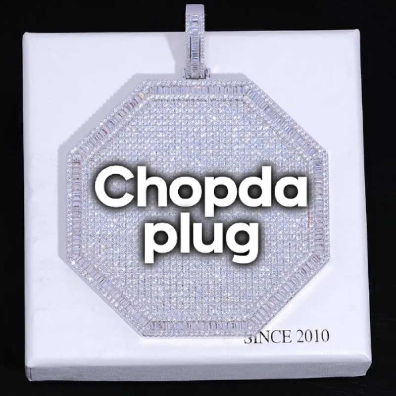 CUSTOM LETTER NECKLACE 3D BIG OCTAGON sold by The GUU Shop