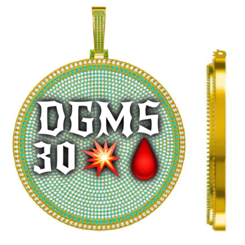 CUSTOM LETTER NECKLACE 3D BIG DISC sold by The GUU Shop