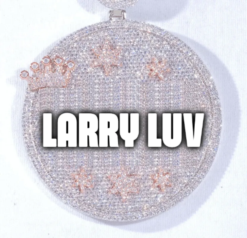 CUSTOM LETTER NECKLACE 3D BIG CROWN DISC sold by The GUU Shop