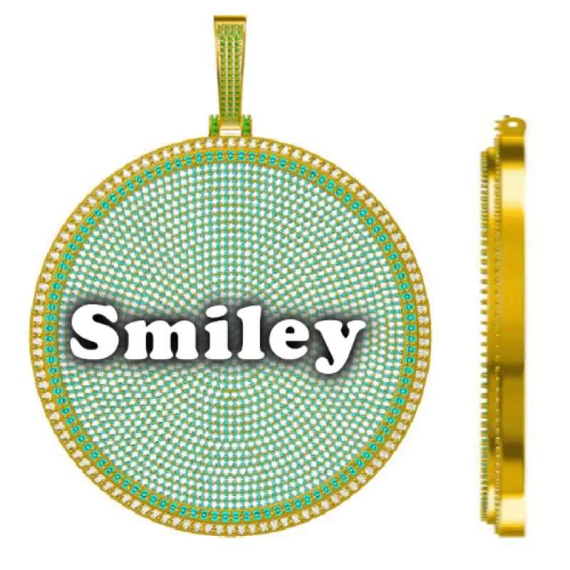 CUSTOM LETTER NECKLACE 3D BIG DISC sold by The GUU Shop