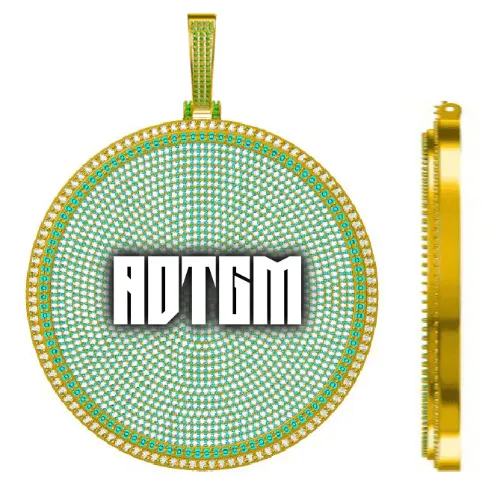 CUSTOM LETTER NECKLACE 3D BIG DISC sold by The GUU Shop