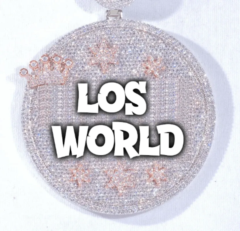 CUSTOM LETTER NECKLACE 3D BIG CROWN DISC sold by The GUU Shop