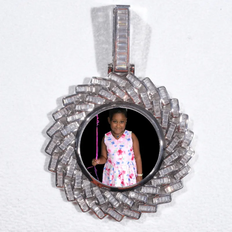 Large 3D Baguette Custom Picture Pendant sold by The GUU Shop