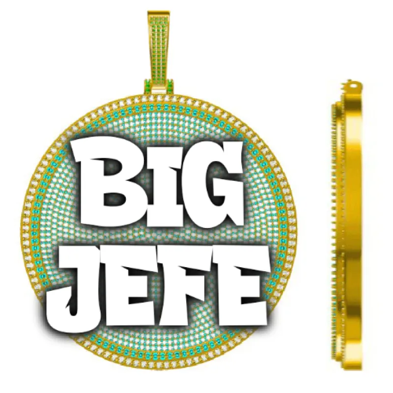 CUSTOM LETTER NECKLACE 3D BIG DISC made by The GUU Shop