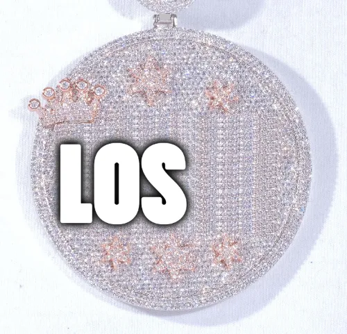 CUSTOM LETTER NECKLACE 3D BIG CROWN DISC sold by The GUU Shop