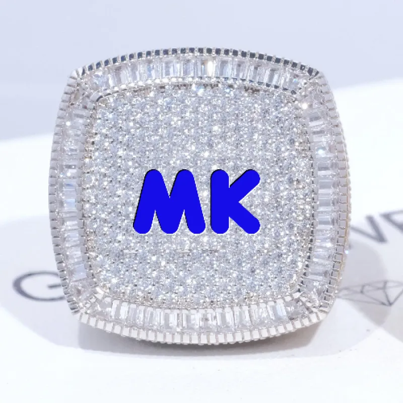 CUSTOM LETTER 3D ICED RING sold by The GUU Shop