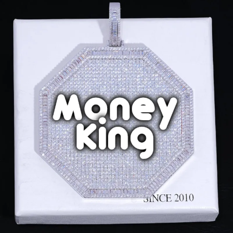 CUSTOM LETTER NECKLACE 3D BIG OCTAGON sold by The GUU Shop