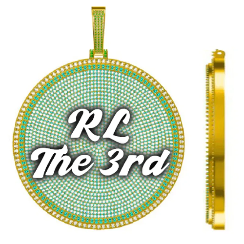 CUSTOM LETTER NECKLACE 3D BIG DISC sold by The GUU Shop