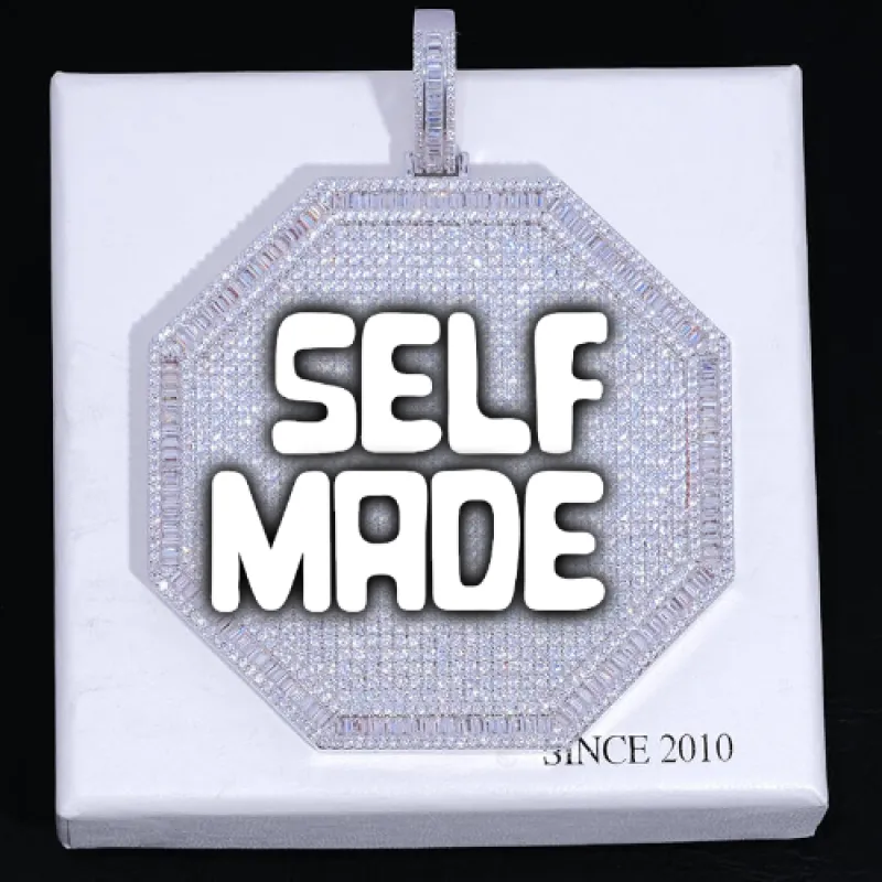 CUSTOM LETTER NECKLACE 3D BIG OCTAGON sold by The GUU Shop