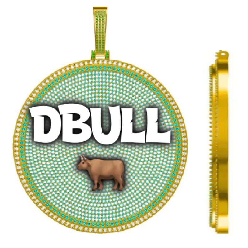 CUSTOM LETTER NECKLACE 3D BIG DISC sold by The GUU Shop