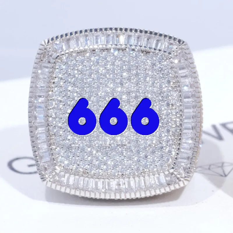 CUSTOM LETTER 3D ICED RING sold by The GUU Shop