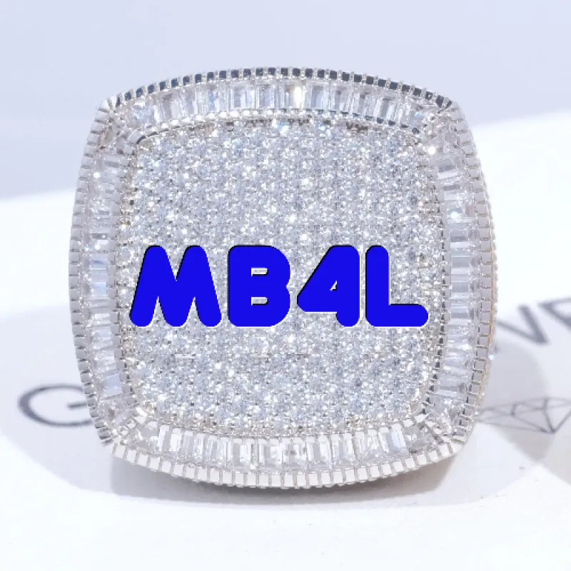 CUSTOM LETTER 3D ICED RING sold by The GUU Shop