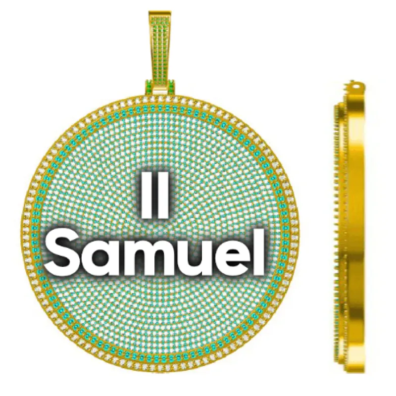 CUSTOM LETTER NECKLACE 3D BIG DISC sold by The GUU Shop