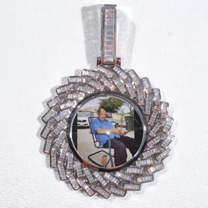 Large 3D Baguette Custom Picture Pendant sold by The GUU Shop