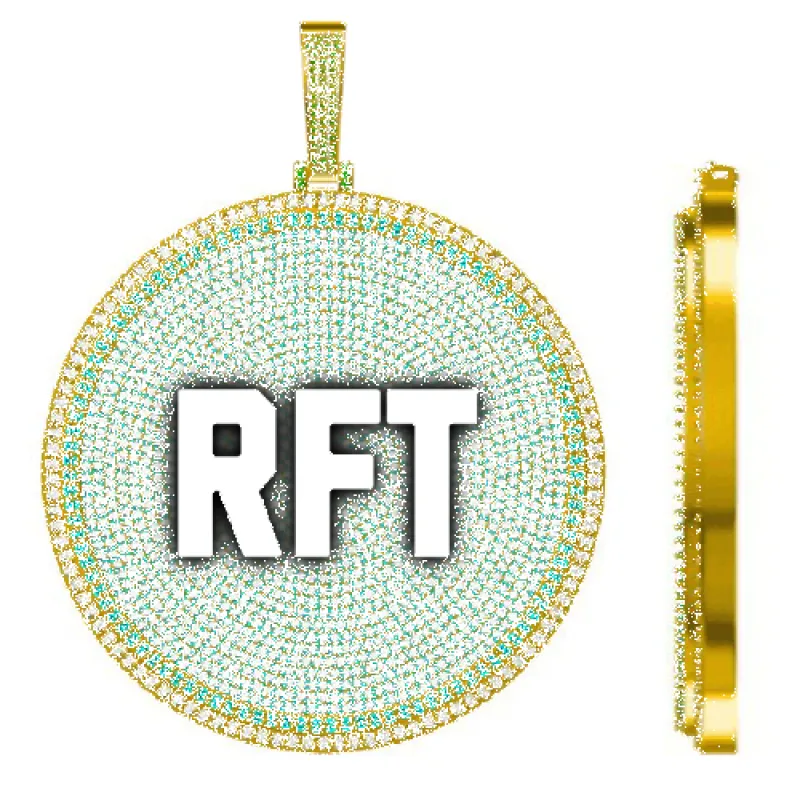 CUSTOM LETTER NECKLACE 3D BIG DISC sold by The GUU Shop